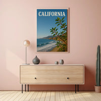 Scenic California Coastline Travel Vintage Design Travel Poster PosterGoat