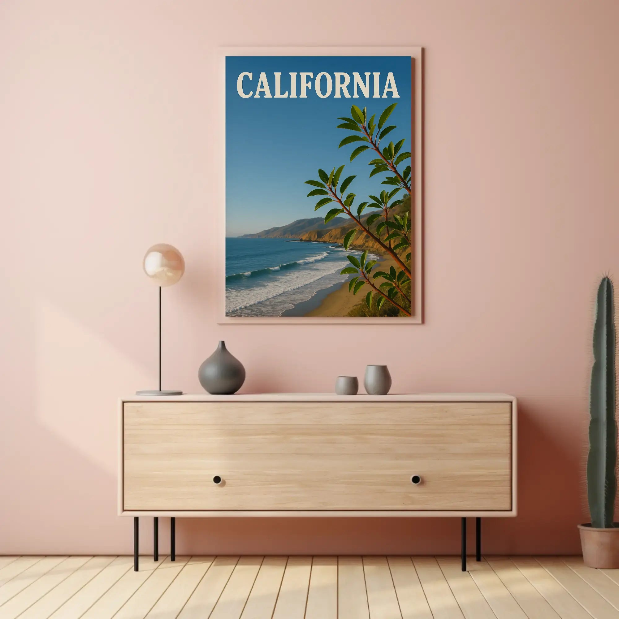 Scenic California Coastline Travel Vintage Design Travel Poster PosterGoat