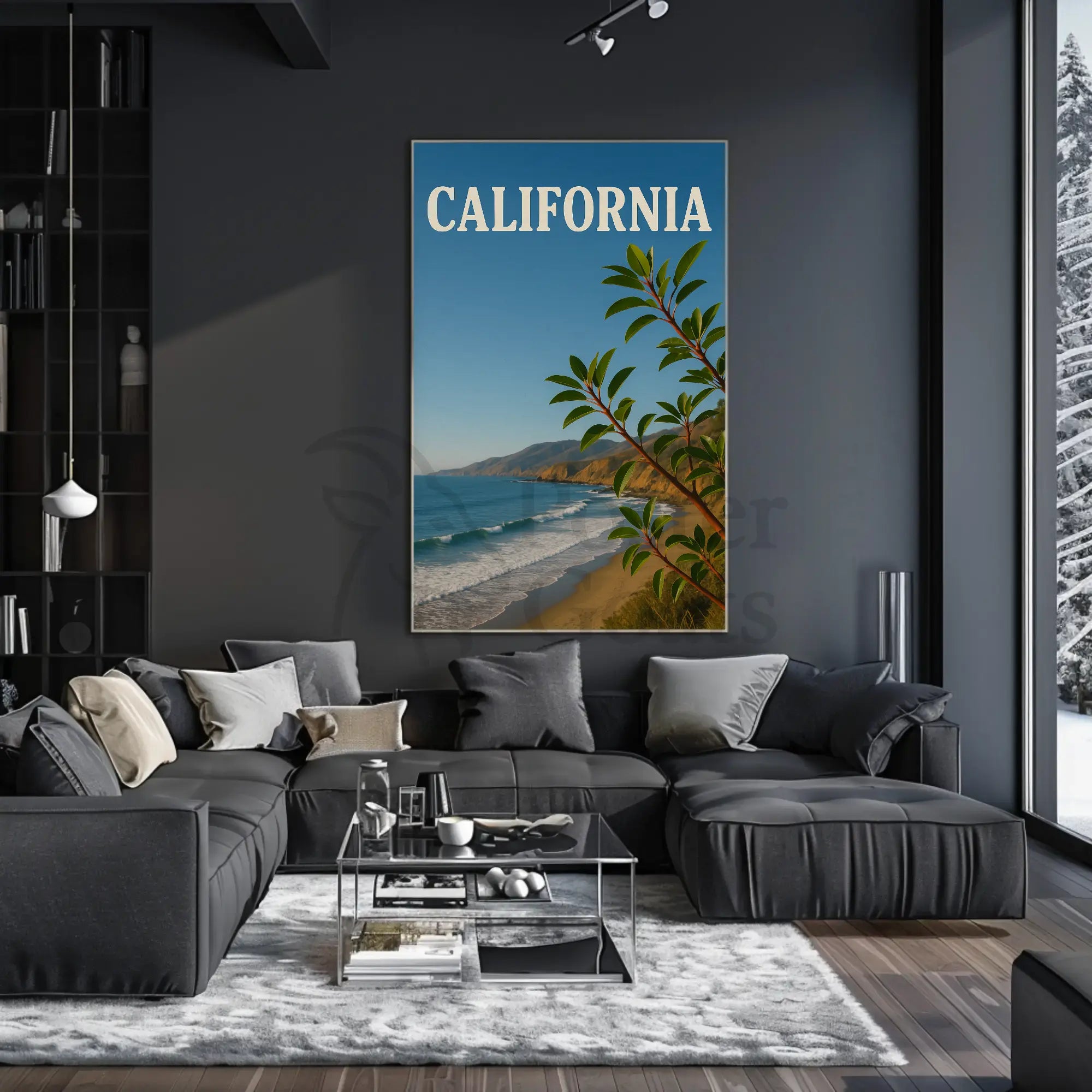 Scenic California Coastline Travel Vintage Design Travel Poster PosterGoat
