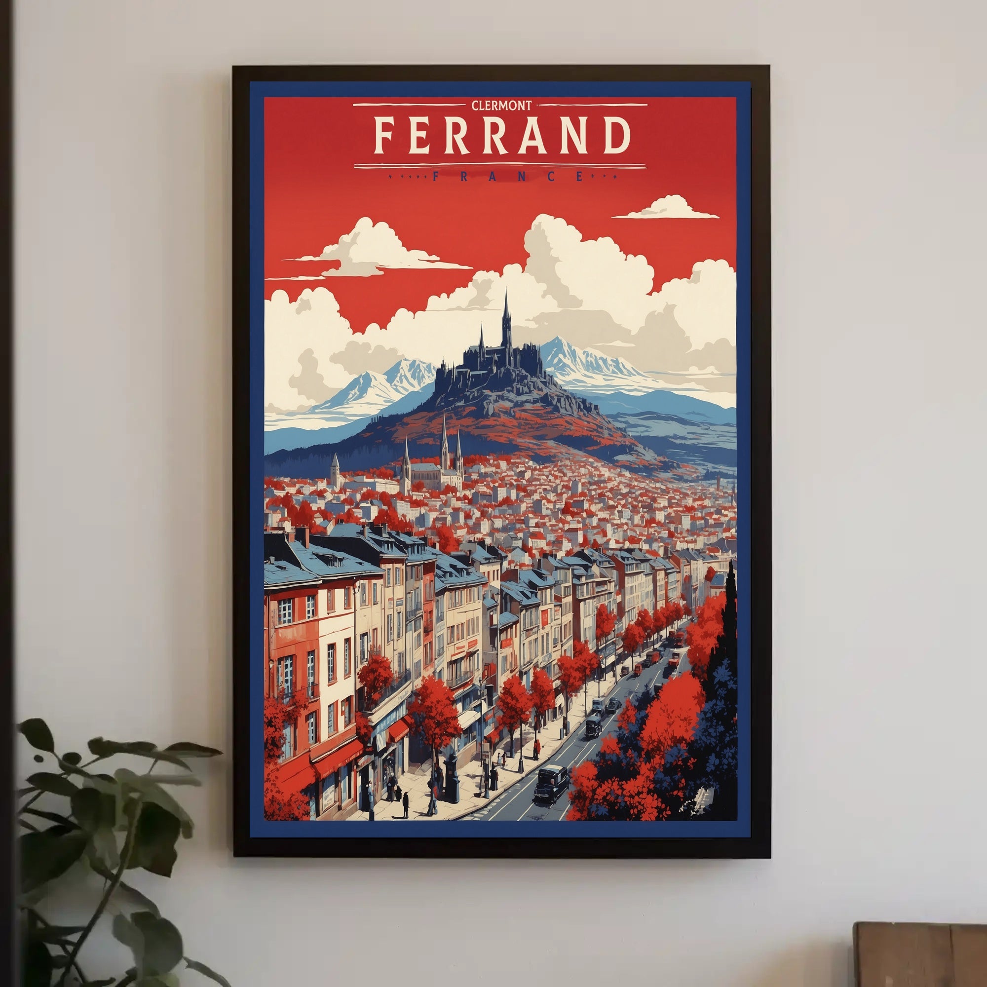 Scenic Clermont-Ferrand Urban Cityscape Travel Poster PosterGoat