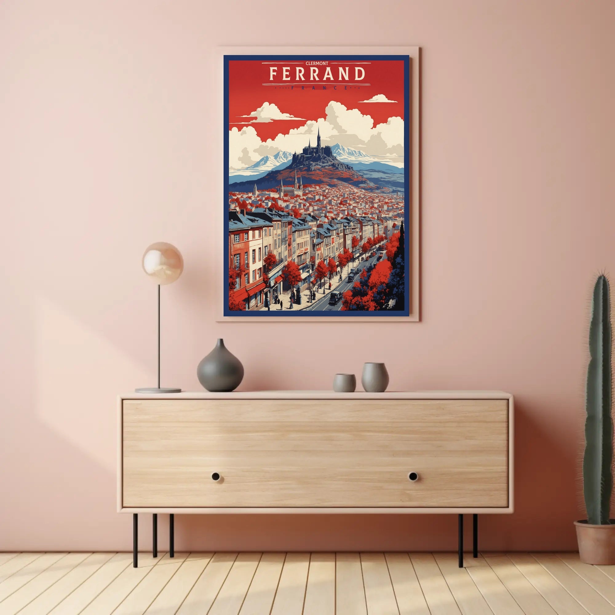 Scenic Clermont-Ferrand Urban Cityscape Travel Poster PosterGoat
