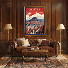 Scenic Clermont-Ferrand Urban Cityscape Travel Poster PosterGoat