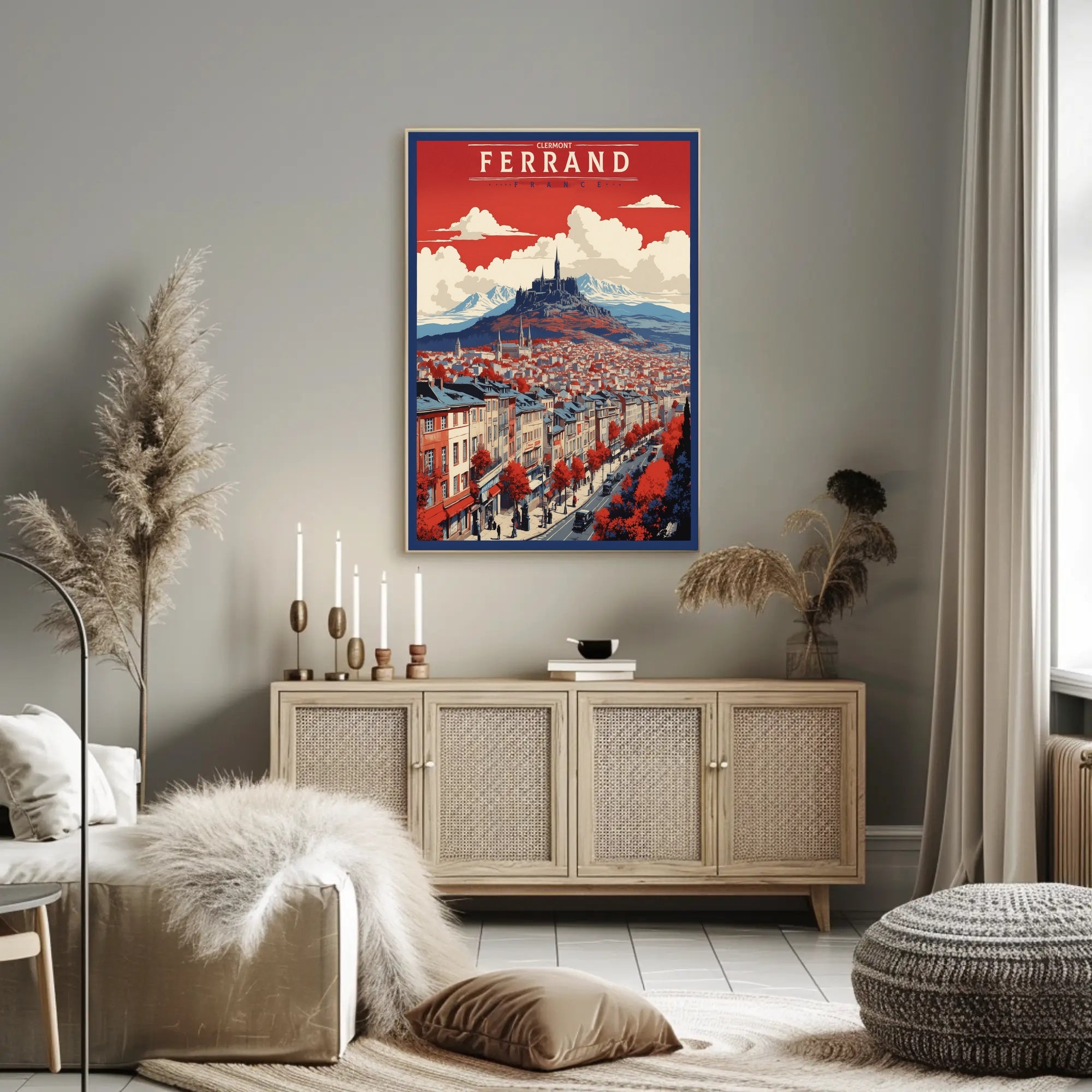 Scenic Clermont-Ferrand Urban Cityscape Travel Poster PosterGoat