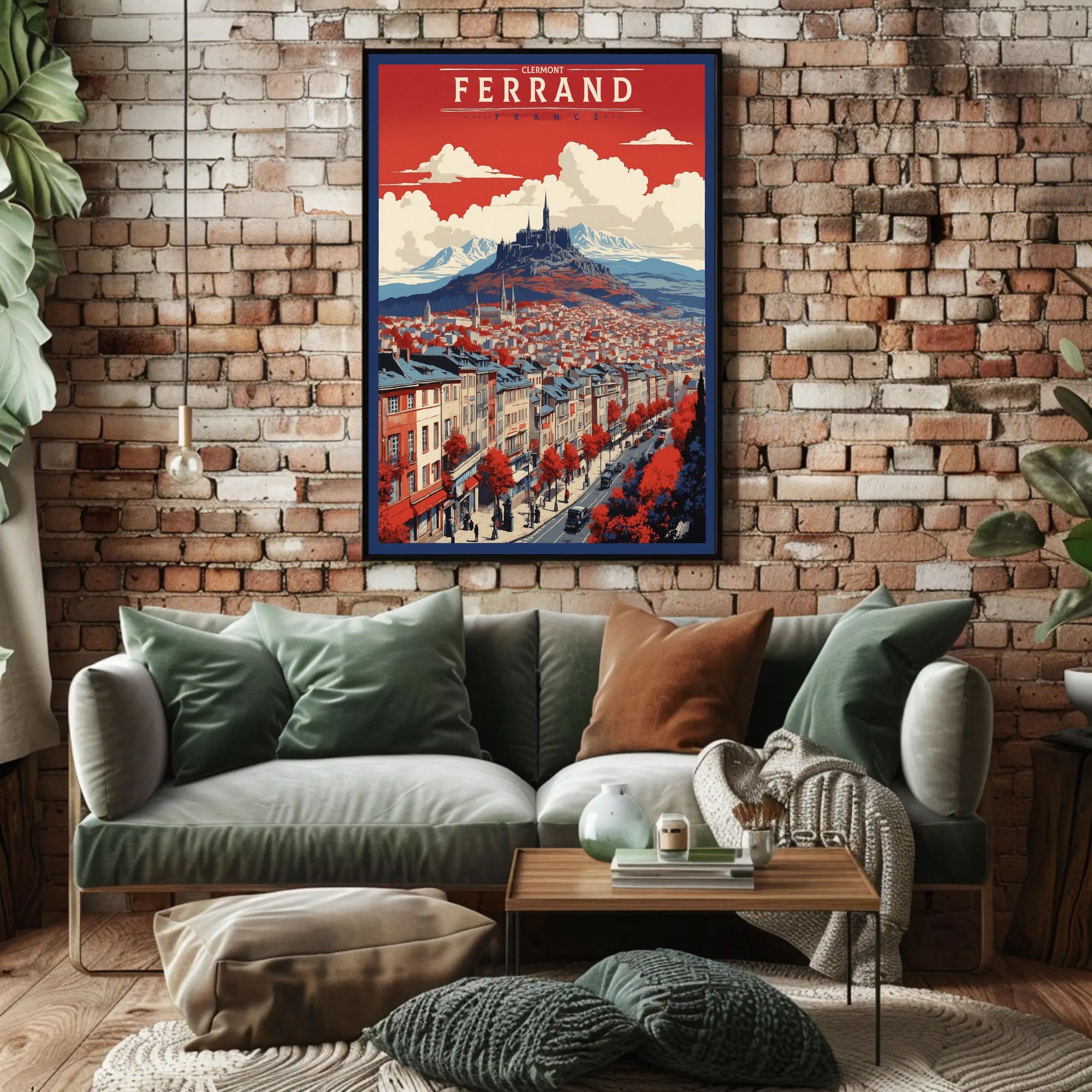 Scenic Clermont-Ferrand Urban Cityscape Travel Poster PosterGoat