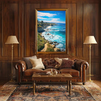 Scenic Coastal Cliffs Vibrant Seascape Travel Poster PosterGoat