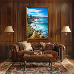 Scenic Coastal Cliffs Vibrant Seascape Travel Poster PosterGoat