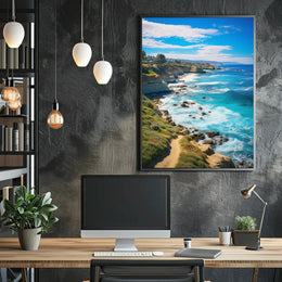 Scenic Coastal Cliffs Vibrant Seascape Travel Poster PosterGoat