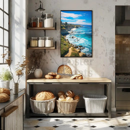 Scenic Coastal Cliffs Vibrant Seascape Travel Poster PosterGoat