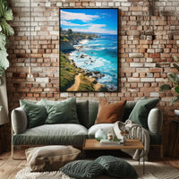 Scenic Coastal Cliffs Vibrant Seascape Travel Poster PosterGoat