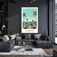Scenic Coastal Street View in Mayagüez Travel Poster PosterGoat