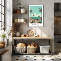 Scenic Coastal Street View in Mayagüez Travel Poster PosterGoat