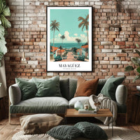 Scenic Coastal Street View in Mayagüez Travel Poster PosterGoat
