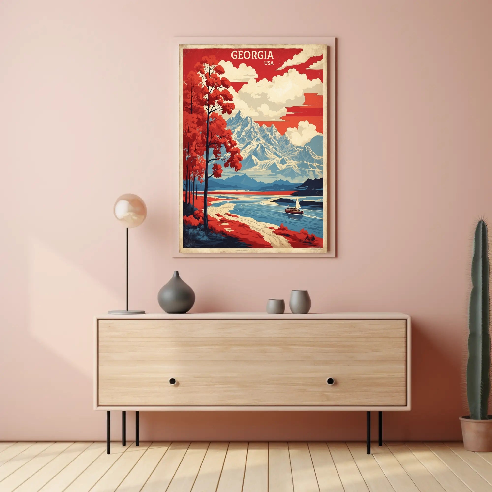 Scenic Georgia Landscape Vintage Travel Poster PosterGoat