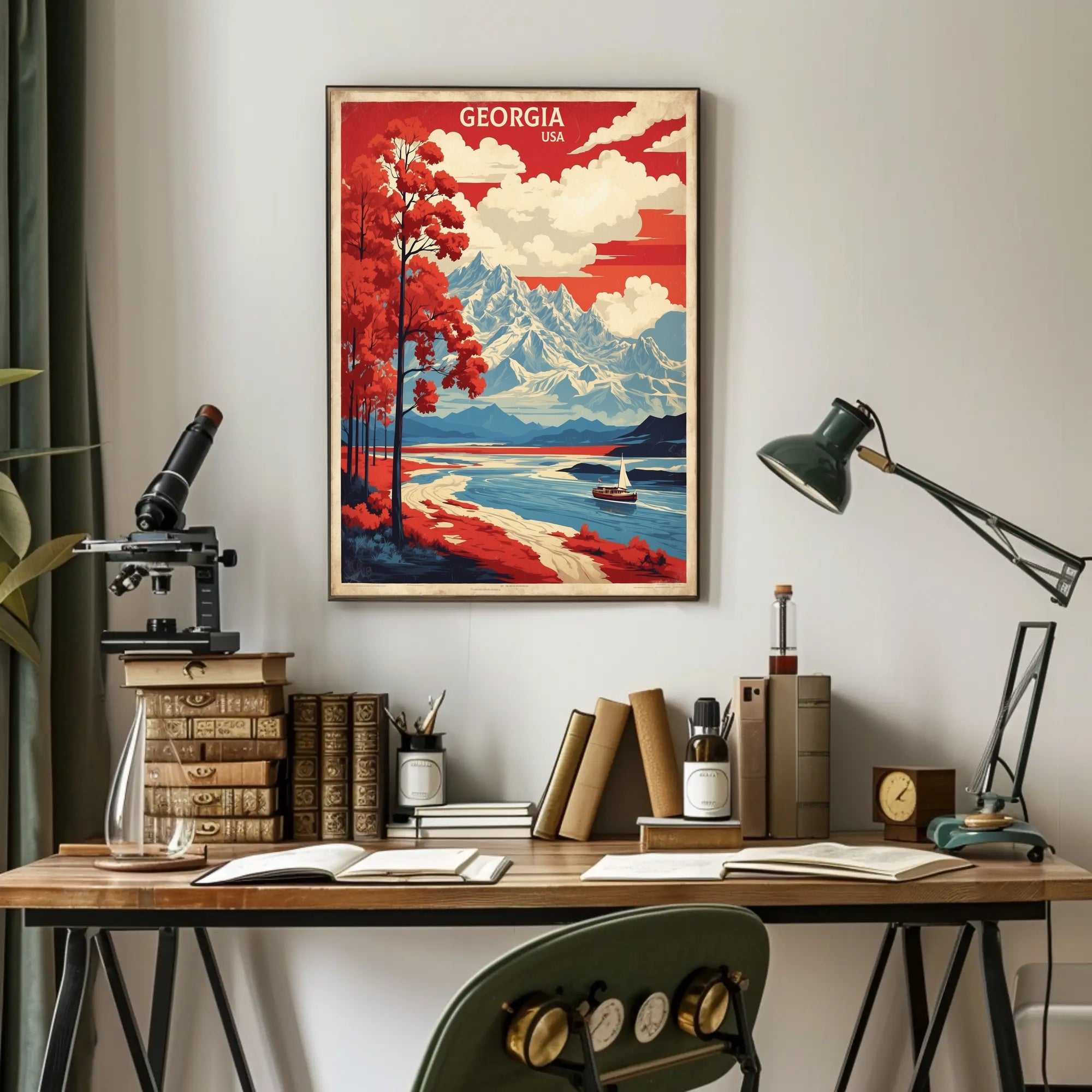 Scenic Georgia Landscape Vintage Travel Poster PosterGoat
