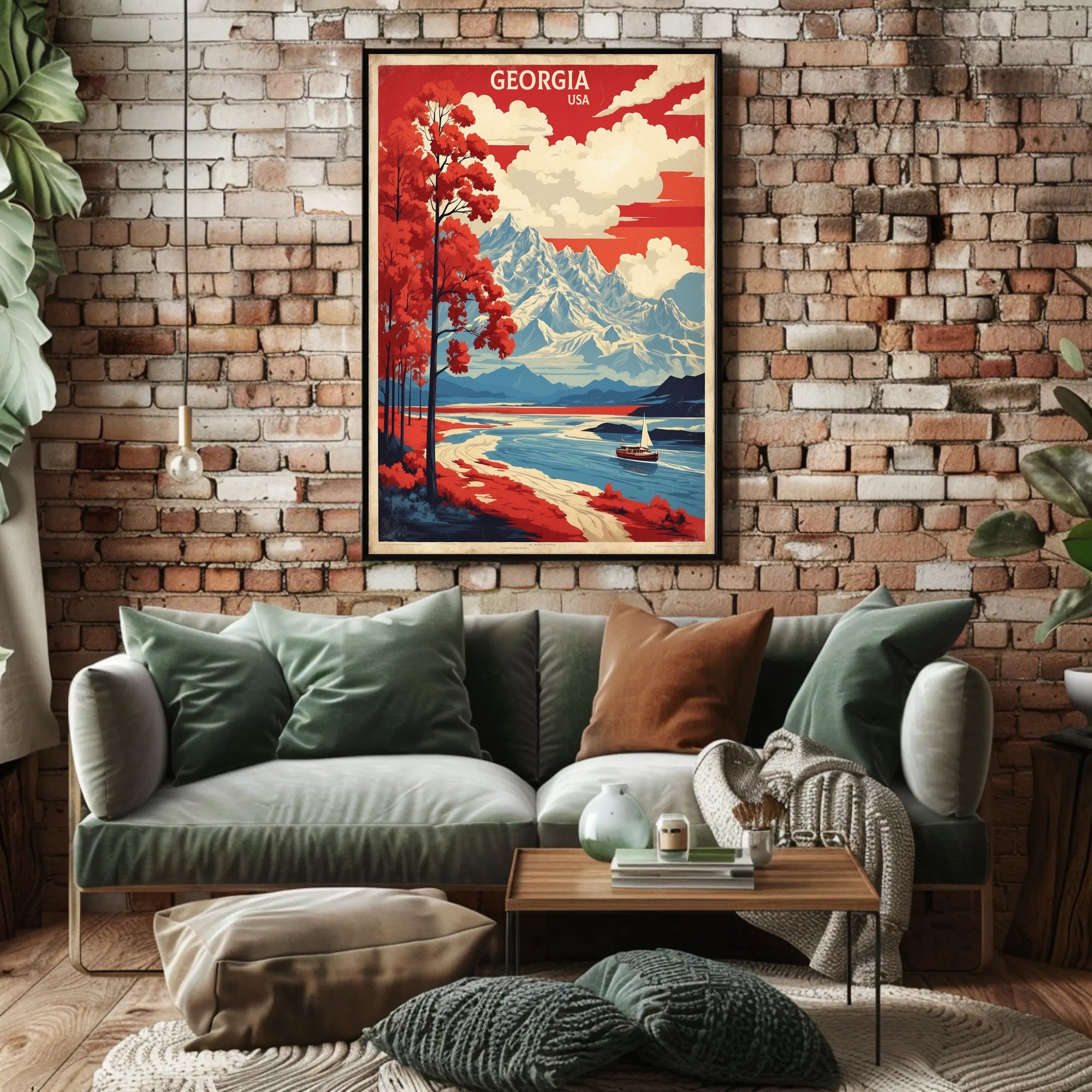 Scenic Georgia Landscape Vintage Travel Poster PosterGoat