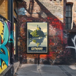 Scenic German Castle on Hill Travel Poster PosterGoat