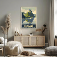 Scenic German Castle on Hill Travel Poster PosterGoat