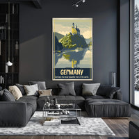 Scenic German Castle on Hill Travel Poster PosterGoat