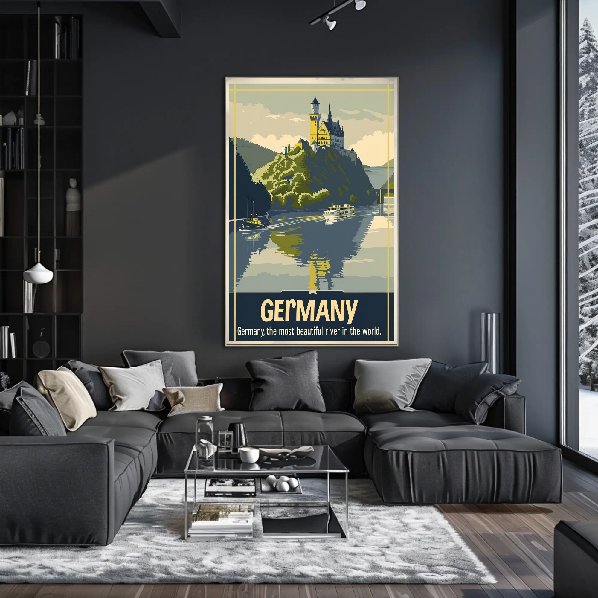 Scenic German Castle on Hill Travel Poster PosterGoat