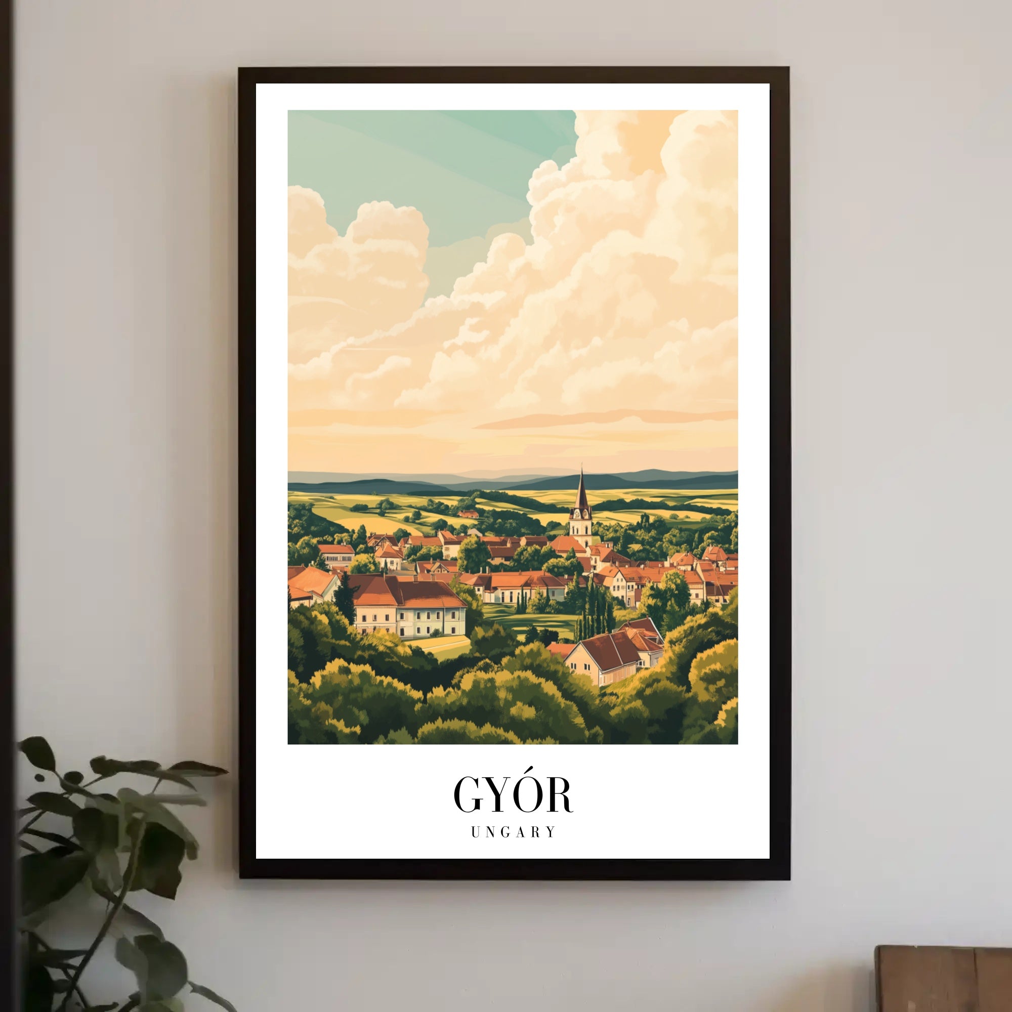 Scenic Győr Hungary Travel Poster PosterGoat