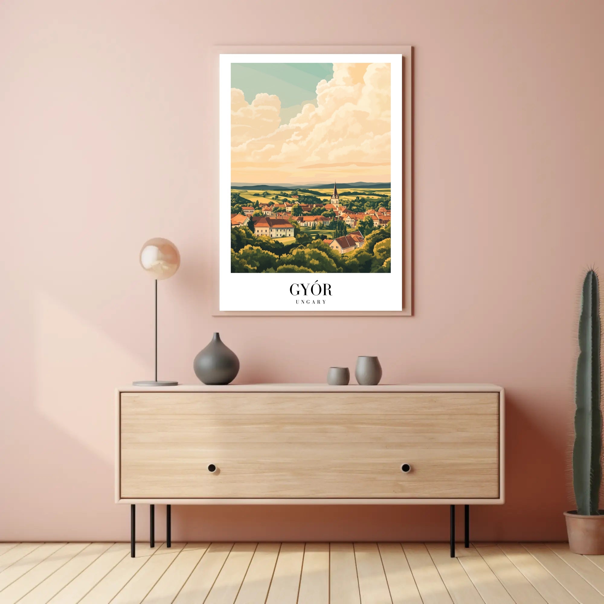 Scenic Győr Hungary Travel Poster PosterGoat