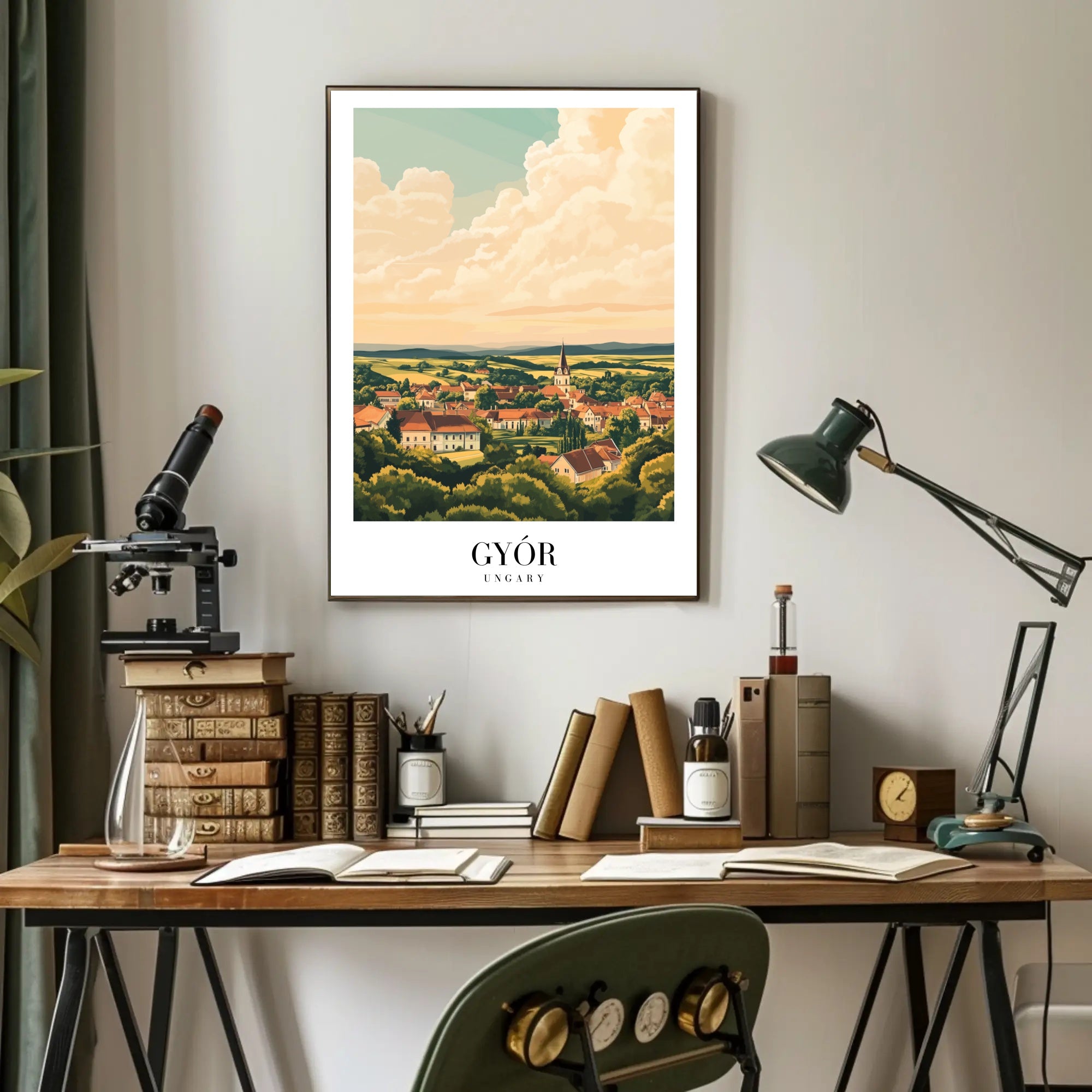 Scenic Győr Hungary Travel Poster PosterGoat