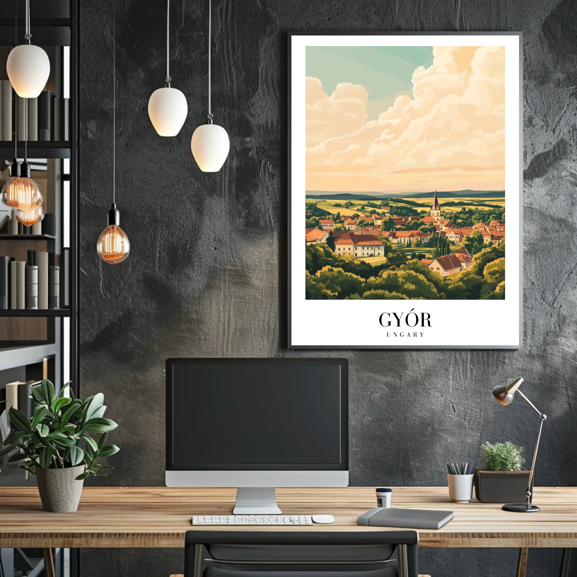 Scenic Győr Hungary Travel Poster PosterGoat