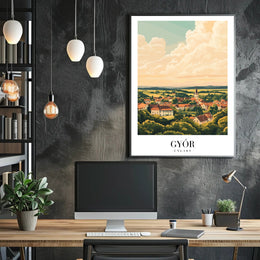 Scenic Győr Hungary Travel Poster PosterGoat