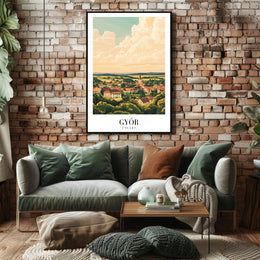 Scenic Győr Hungary Travel Poster PosterGoat