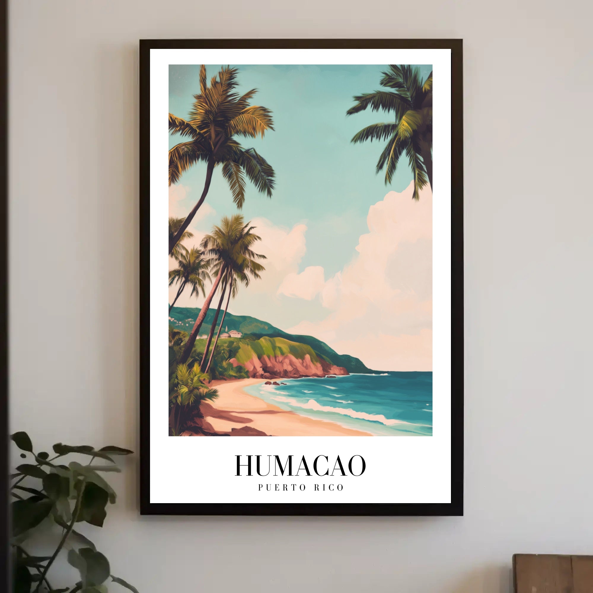 Scenic Humacao Beach Vintage Travel Poster PosterGoat