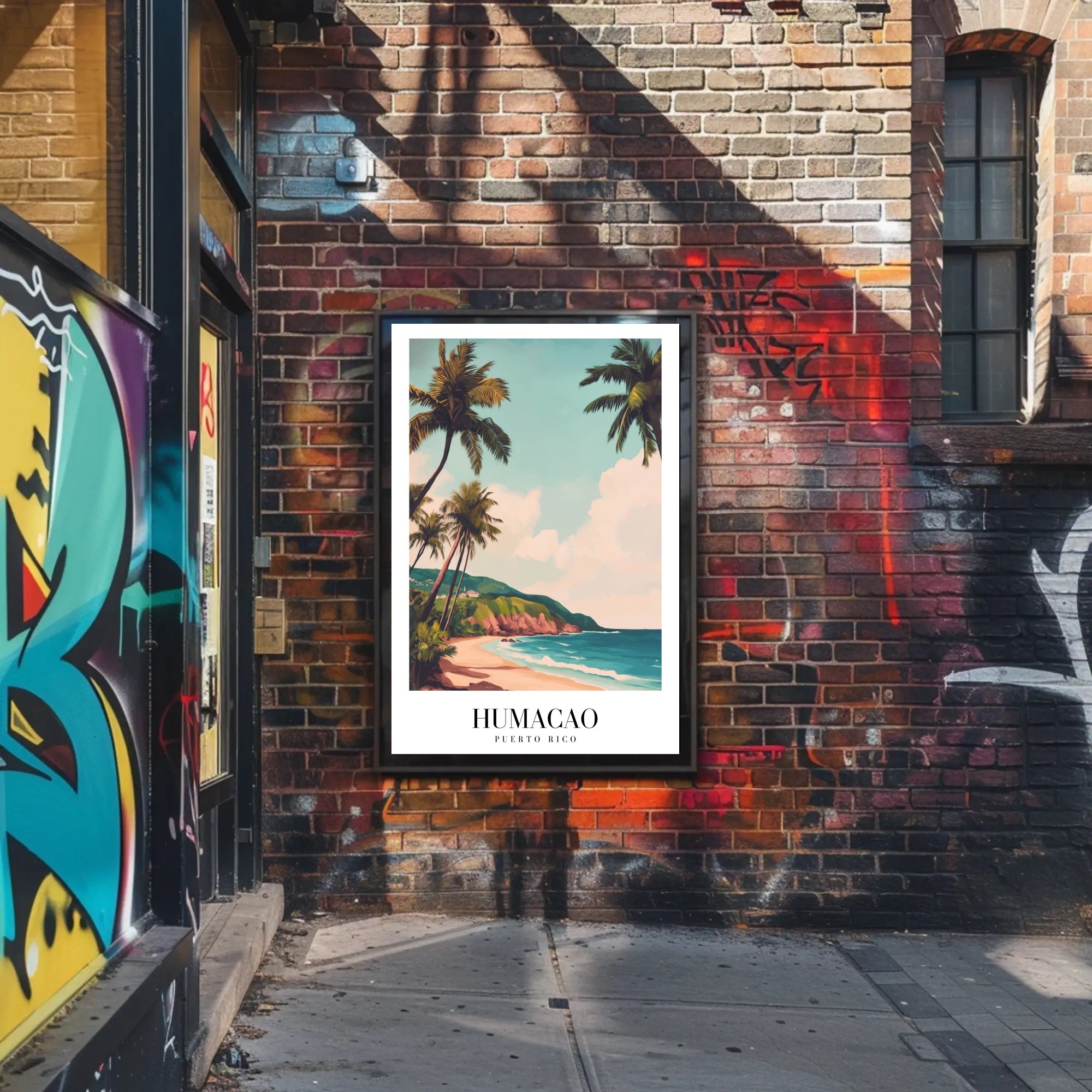 Scenic Humacao Beach Vintage Travel Poster PosterGoat