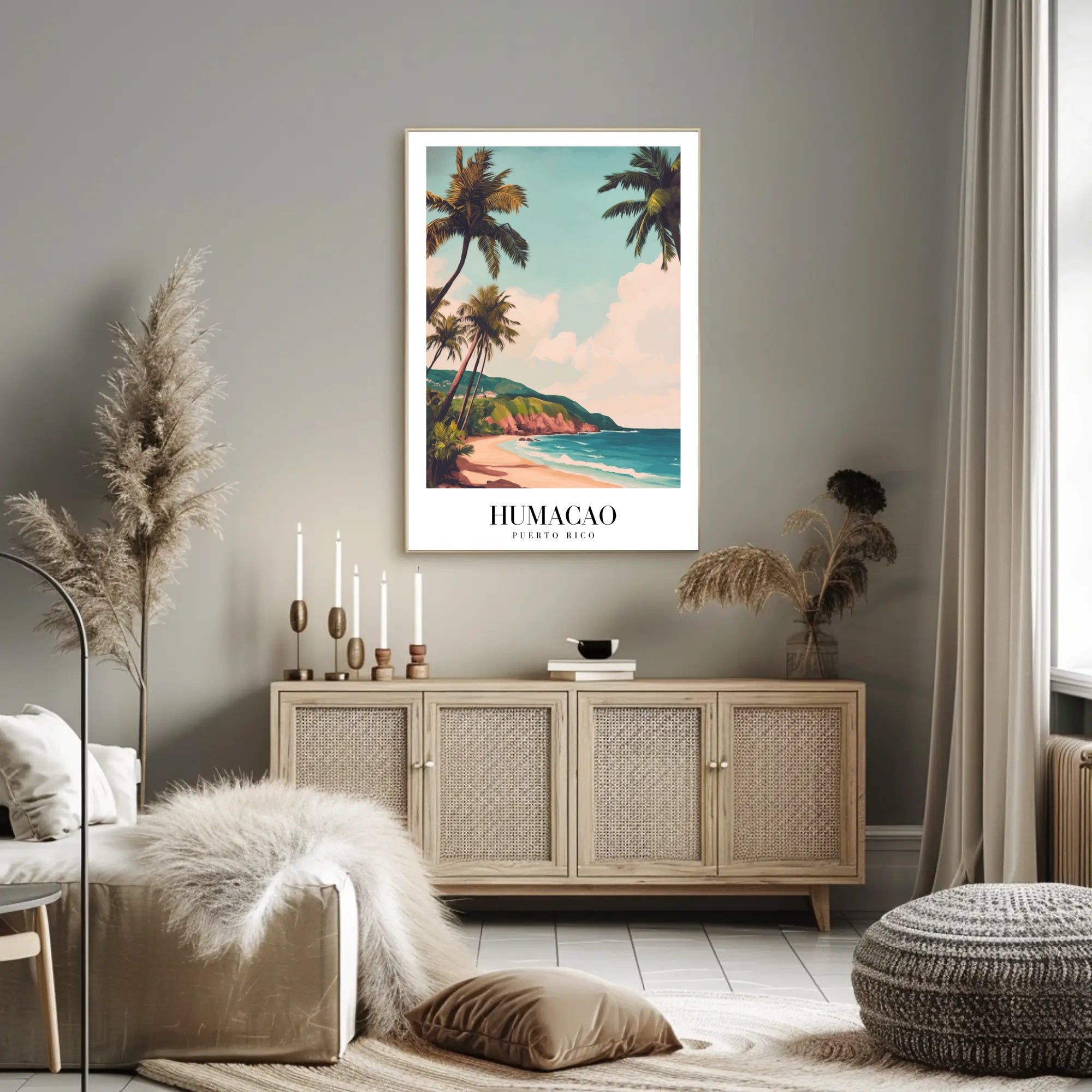 Scenic Humacao Beach Vintage Travel Poster PosterGoat