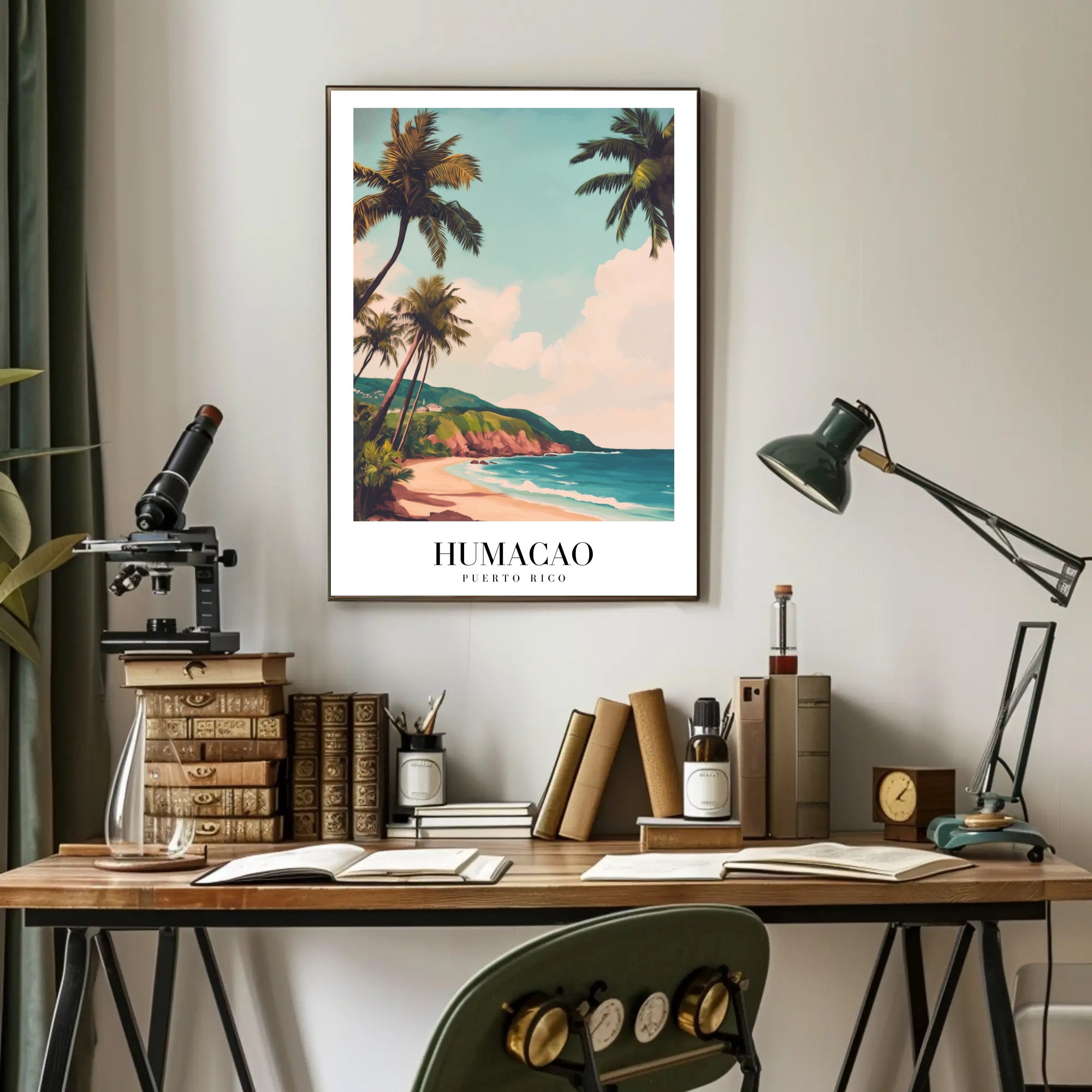 Scenic Humacao Beach Vintage Travel Poster PosterGoat