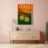 Scenic Italian Riviera Landscape with Nostalgic Travel Poster PosterGoat