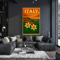 Scenic Italian Riviera Landscape with Nostalgic Travel Poster PosterGoat