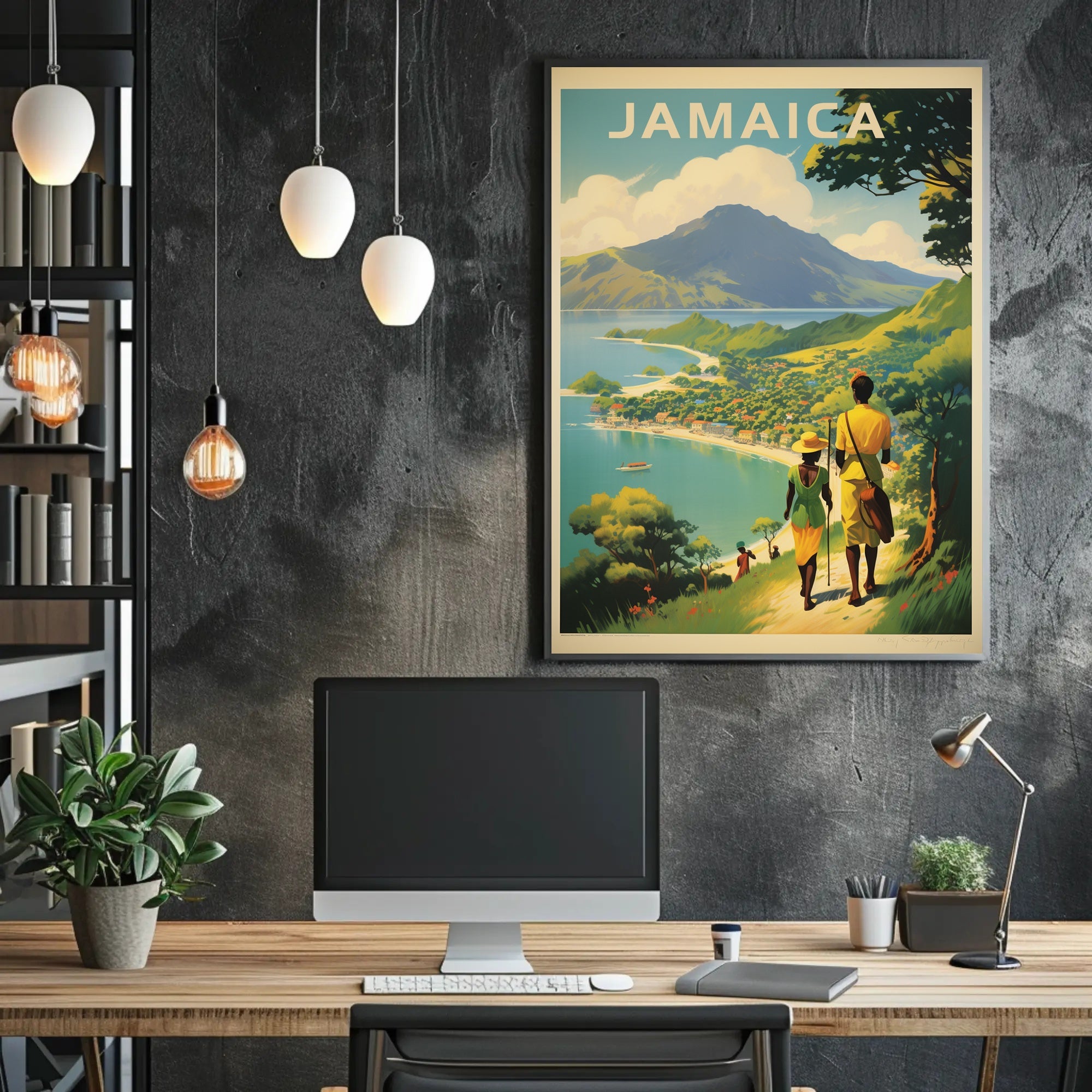 Scenic Jamaica Vintage Travel Art Poster PosterGoat
