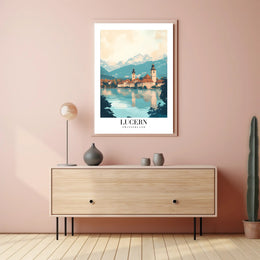 Scenic Lucerne, Switzerland Photorealistic Travel Poster PosterGoat
