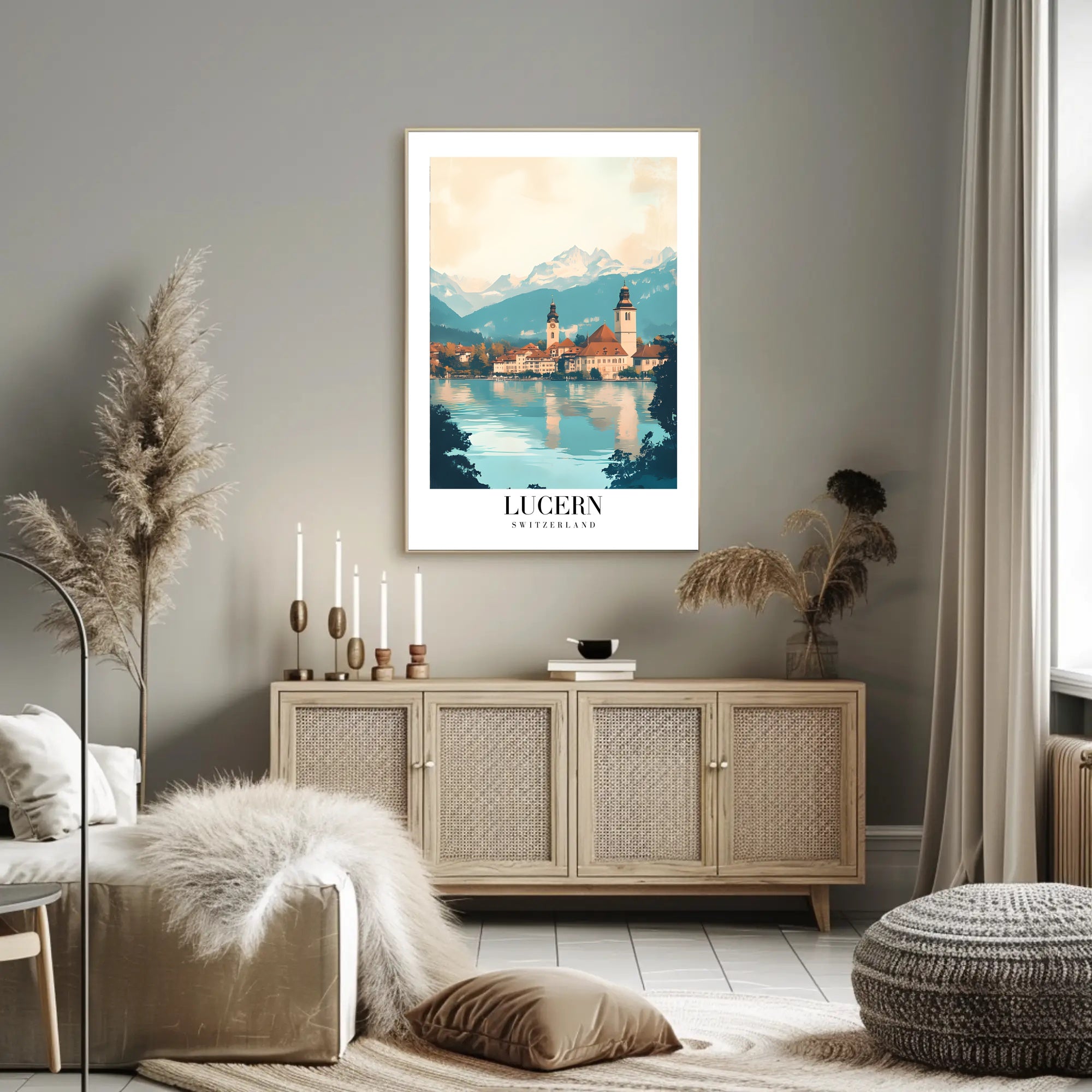 Scenic Lucerne, Switzerland Photorealistic Travel Poster PosterGoat