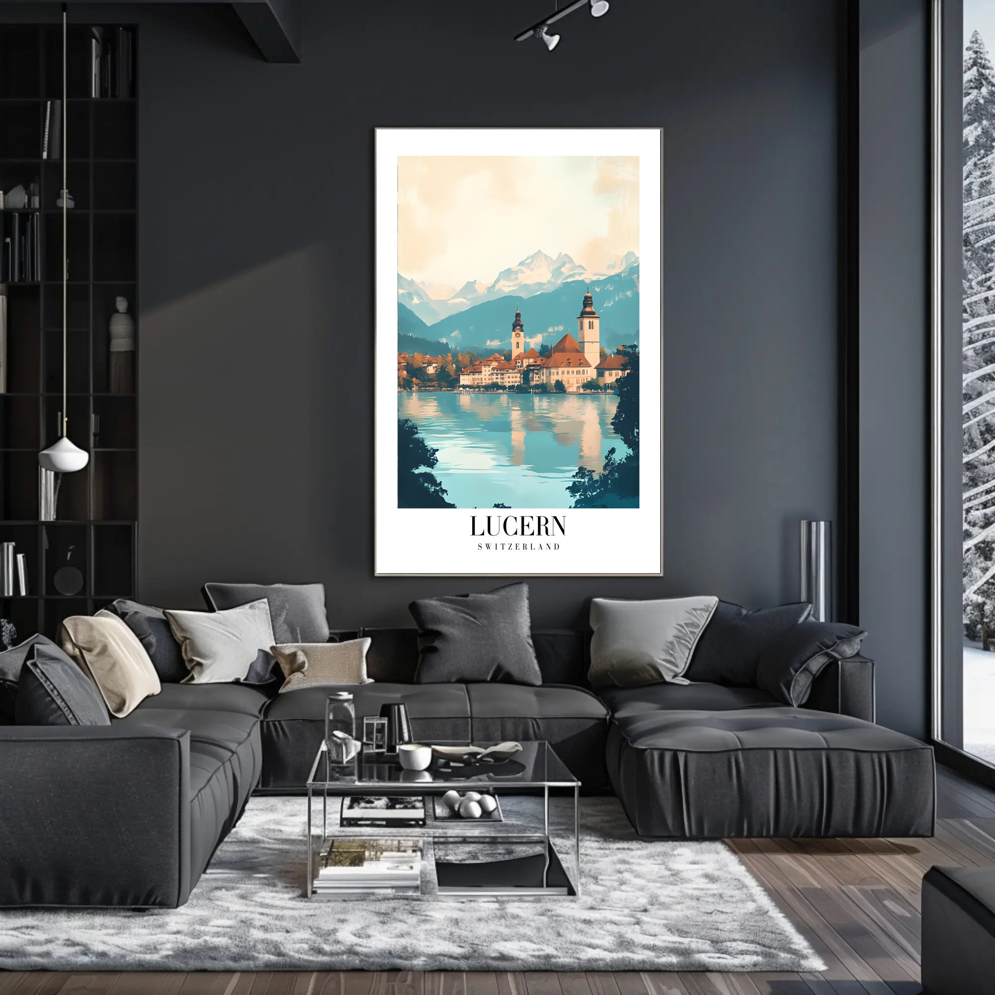 Scenic Lucerne, Switzerland Photorealistic Travel Poster PosterGoat