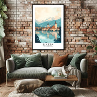 Scenic Lucerne, Switzerland Photorealistic Travel Poster PosterGoat