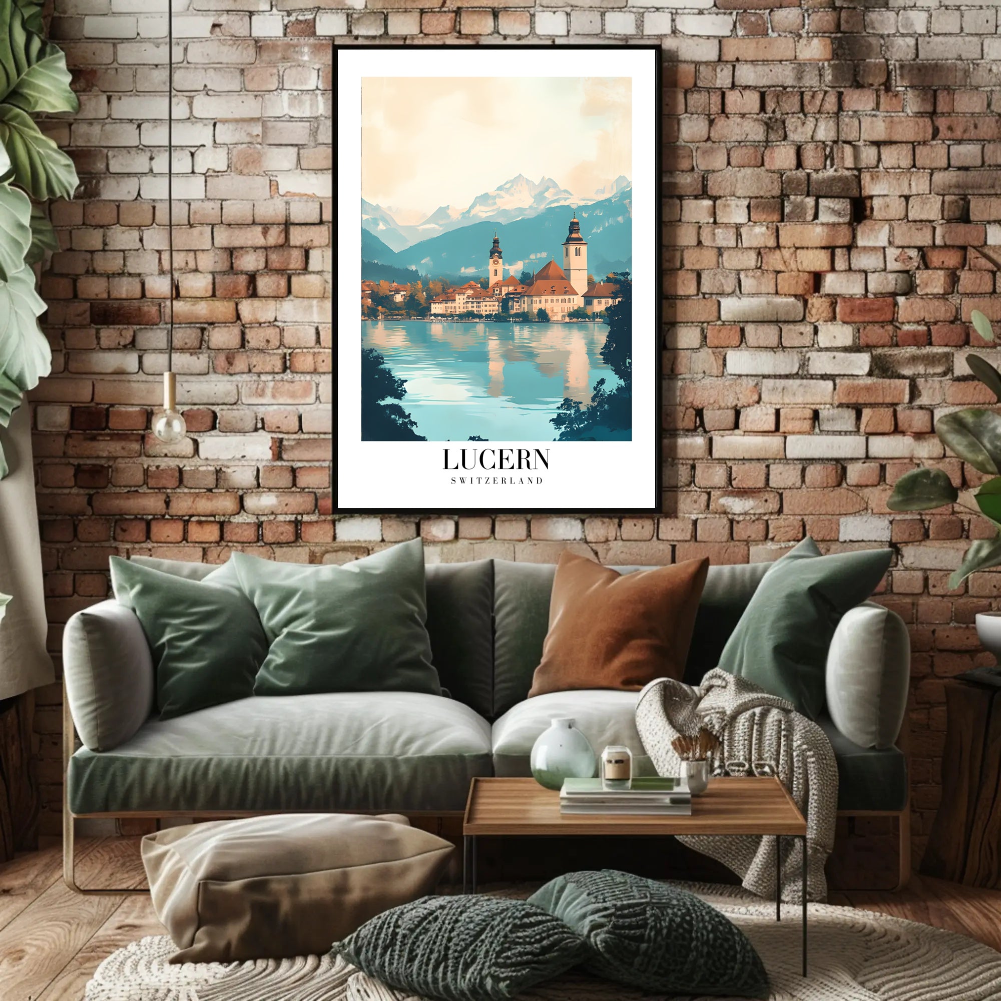 Scenic Lucerne, Switzerland Photorealistic Travel Poster PosterGoat
