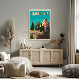 Scenic Macedonia Travel Artwork, Vintage Travel Poster PosterGoat