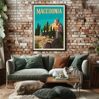 Scenic Macedonia Travel Artwork, Vintage Travel Poster PosterGoat