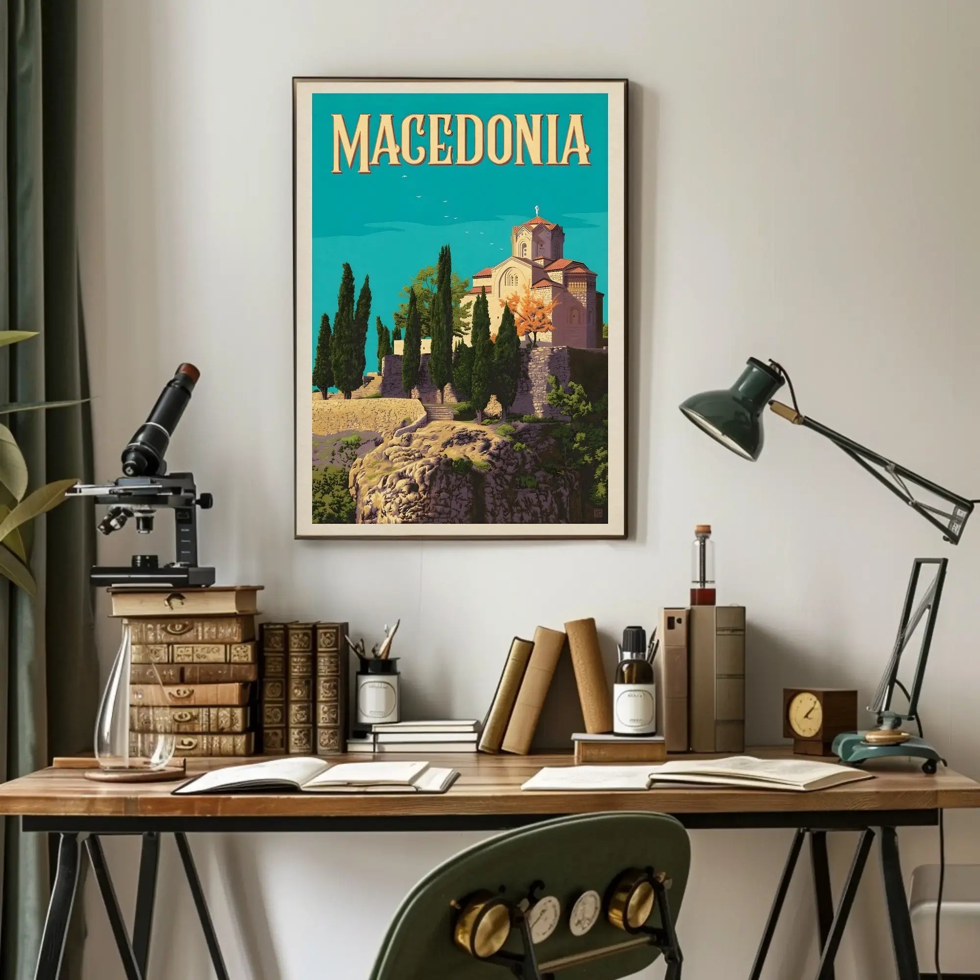 Scenic Macedonia Travel Artwork, Vintage Travel Poster PosterGoat