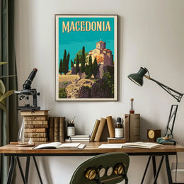 Scenic Macedonia Travel Artwork, Vintage Travel Poster PosterGoat