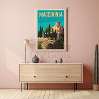Scenic Macedonia Travel Artwork, Vintage Travel Poster PosterGoat