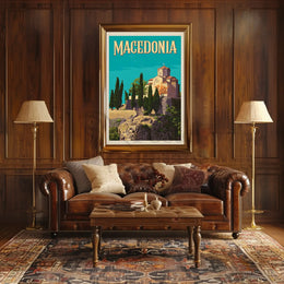 Scenic Macedonia Travel Artwork, Vintage Travel Poster PosterGoat