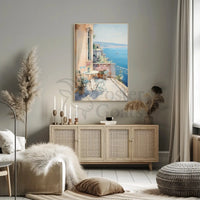Scenic Mediterranean Balcony Art Print: Abstract, Artistic, or Pop Culture Poster PosterGoat