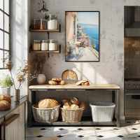 Scenic Mediterranean Balcony Art Print: Abstract, Artistic, or Pop Culture Poster PosterGoat