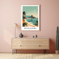 Scenic Rio de Janeiro Travel Vintage Style Poster PosterGoat